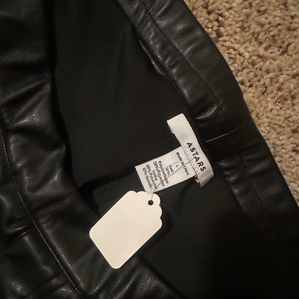 Faux leather black pants